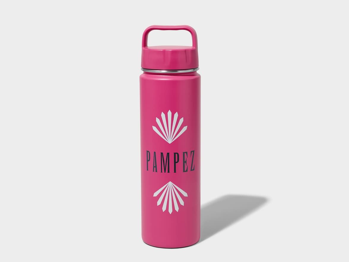 Matte Hottest Pink H2Go Crux Stainless Steel Bottle Front View With One-Sided Printing Customisation