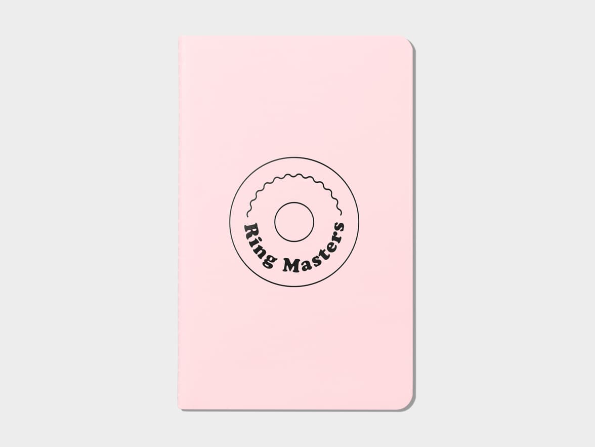 Pastel Pink soft cover journal with black foil patterPastel Pink soft cover journal with black foil pattern.