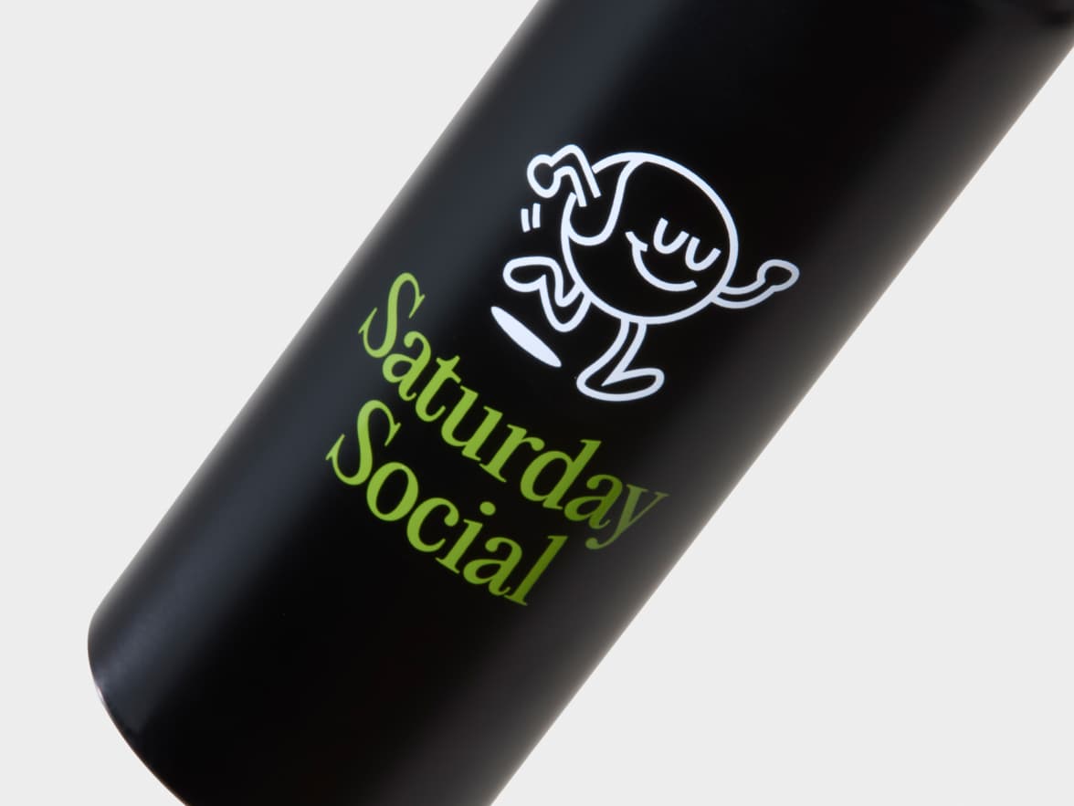 Matte Black H2Go Virtue Aliminum Water Bottle Close Up With One-Sided Printing Customisation