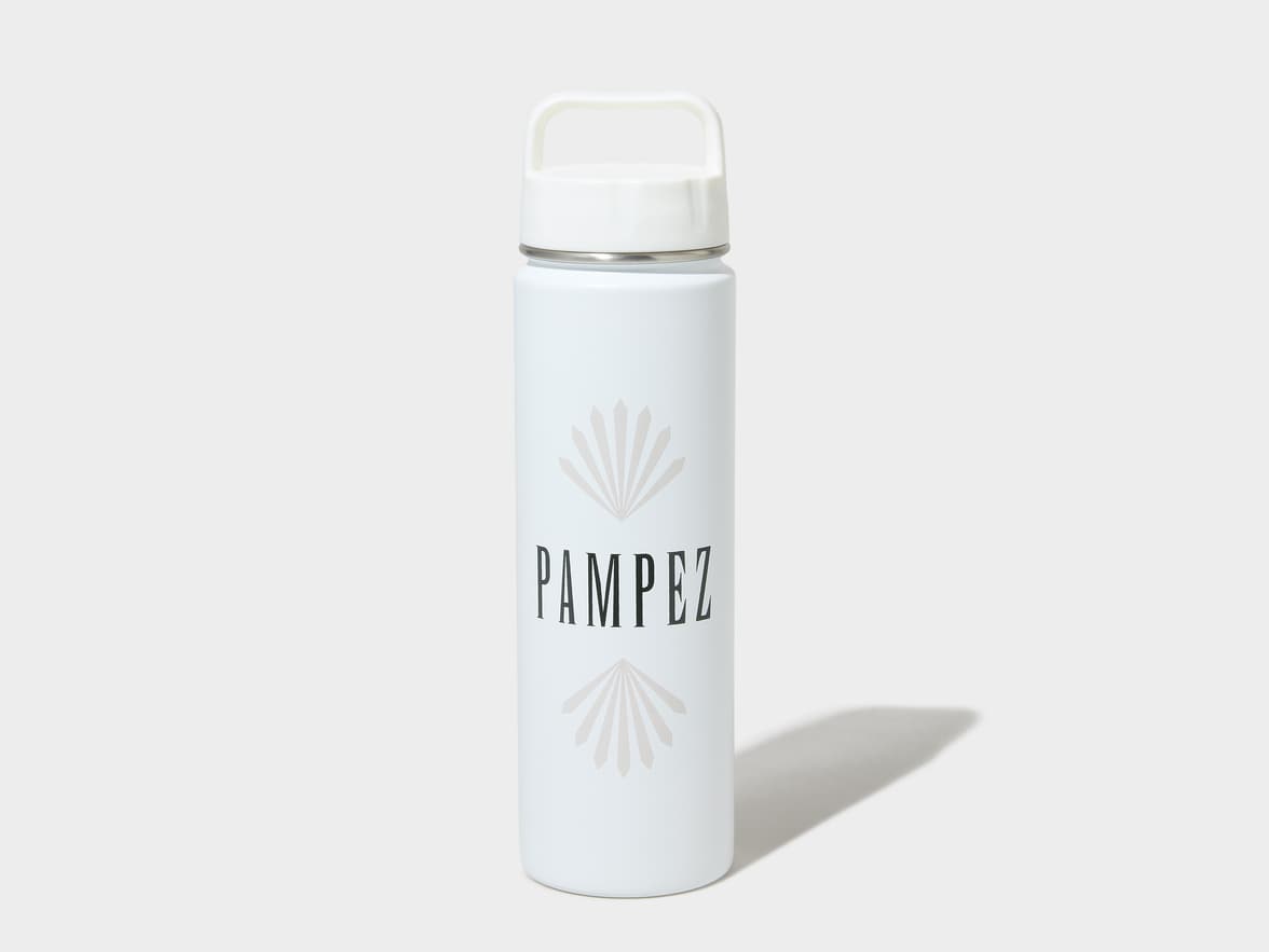 Matte White H2Go Crux Stainless Steel Bottle Front View With One-Sided Printing Customisation