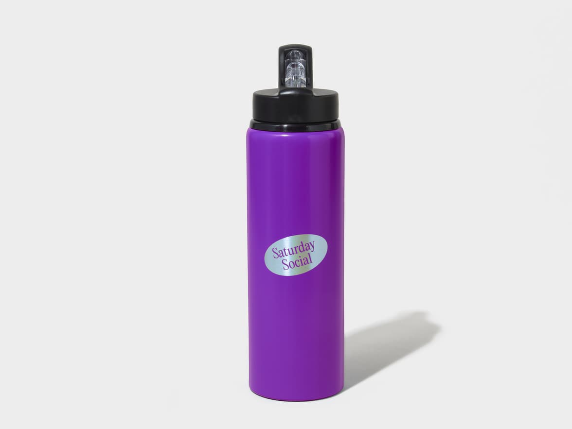 Matte Purple H2Go Virtue Aliminum Water Bottle Front View With One-Sided Engraving