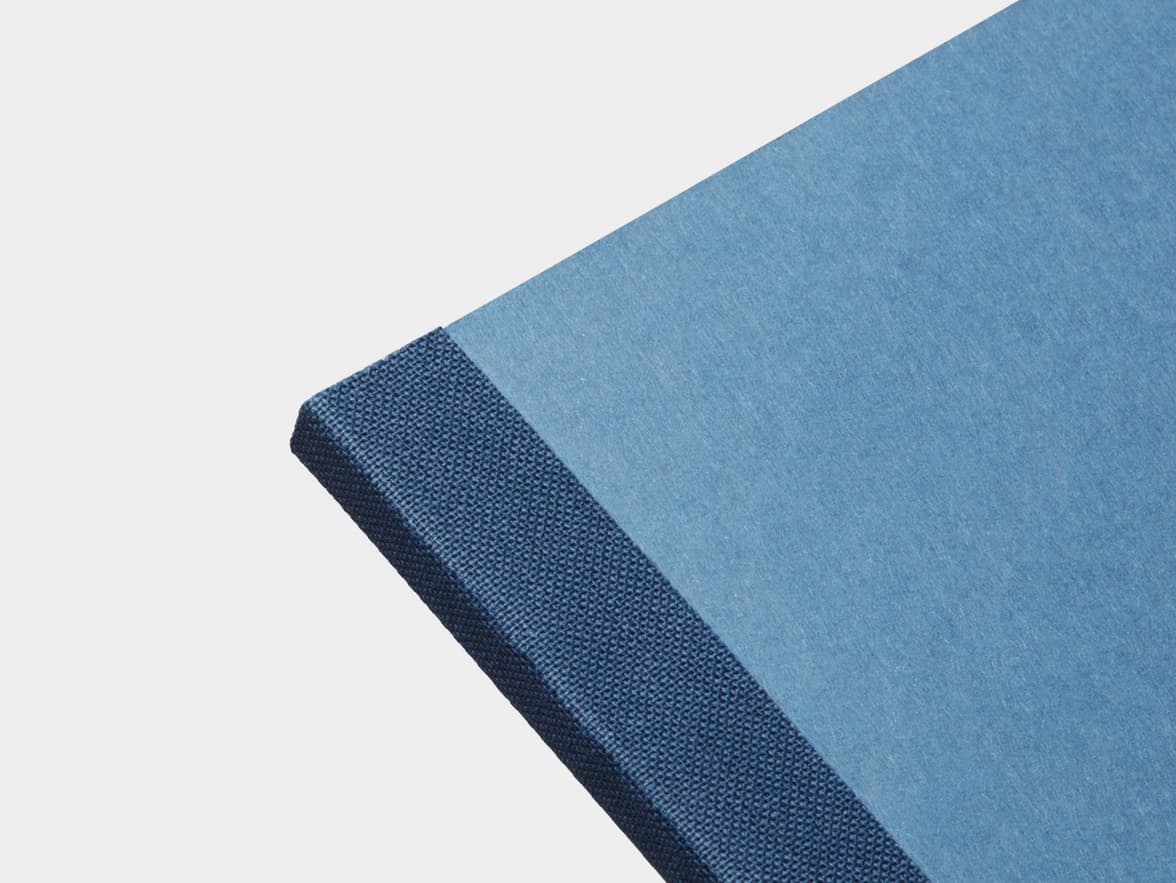 Close Up of Blue A5 Tape Bound Notebook 