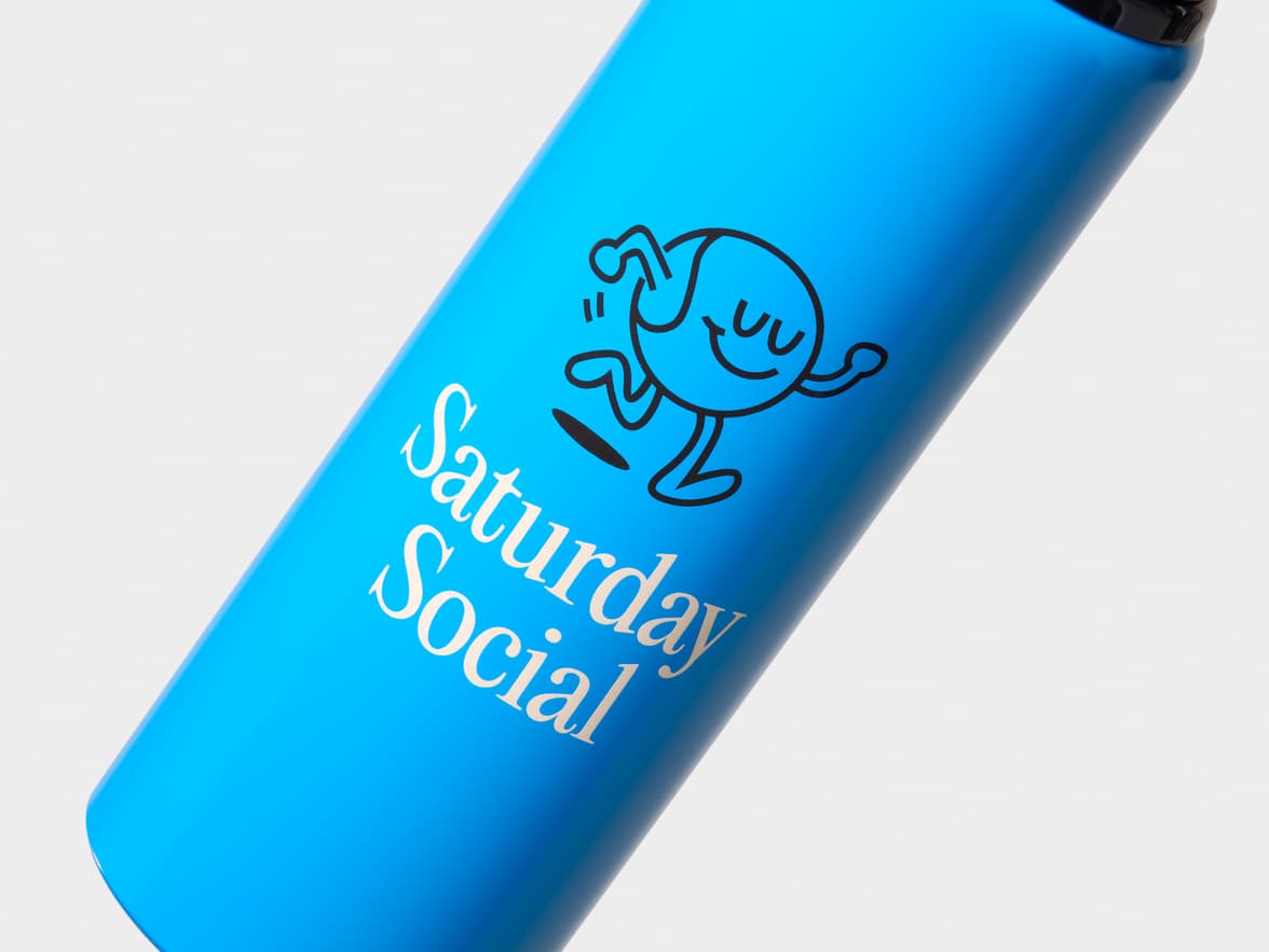 Matte Cerulean H2Go Virtue Aliminum Water Bottle Close Up With One-Sided Printing Customisation