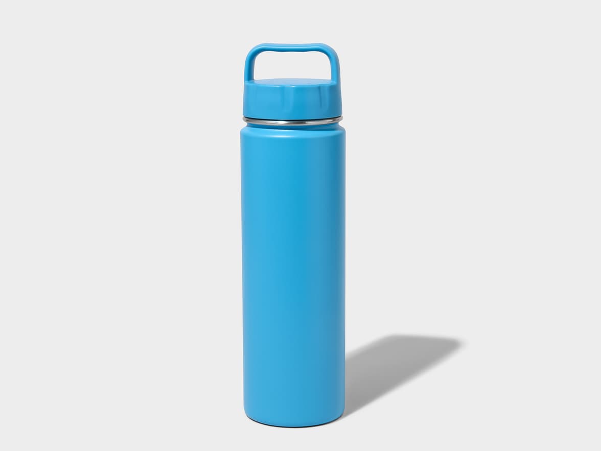 Matte Aqua H2Go Crux Stainless Steel Bottle Back View With One-Sided Printing Customisation