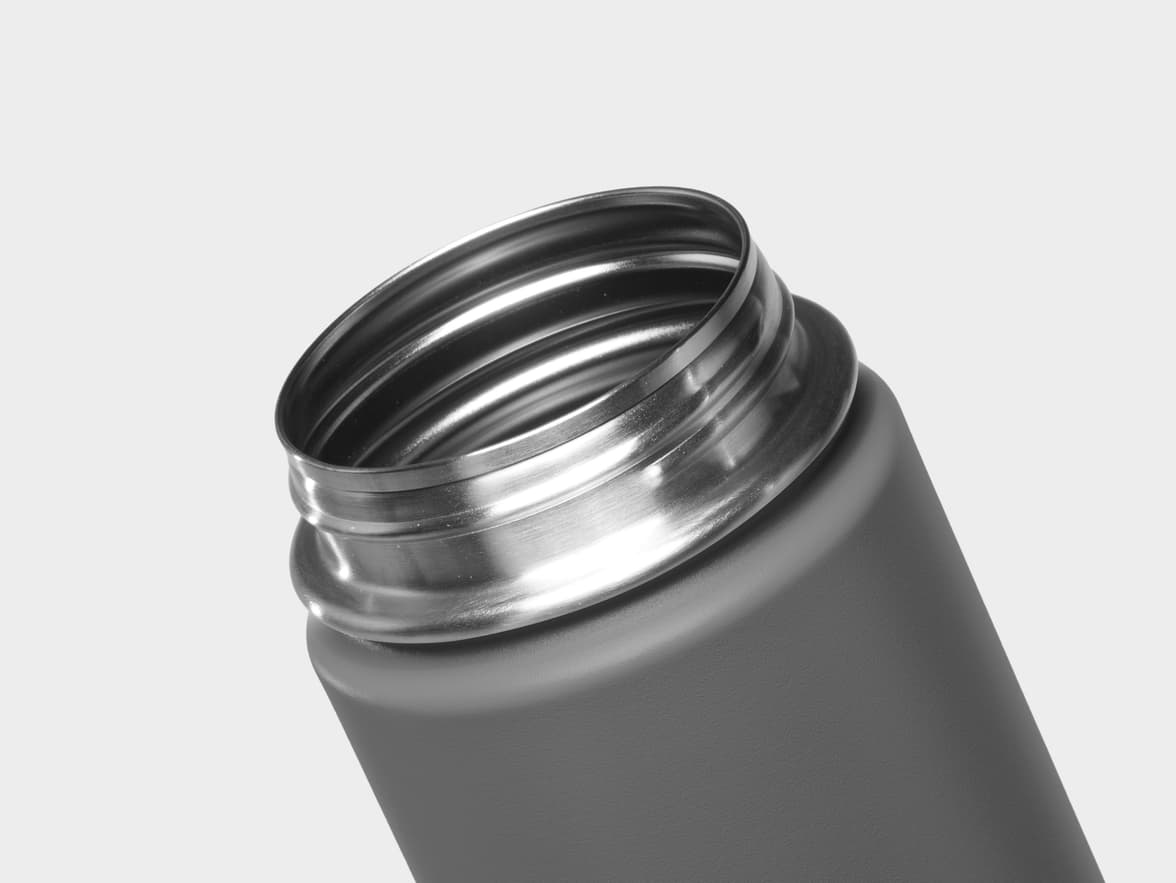 Matte Storm Gray H2Go Crux Stainless Steel Bottle Rim With 360 Wrap Printing Customisation