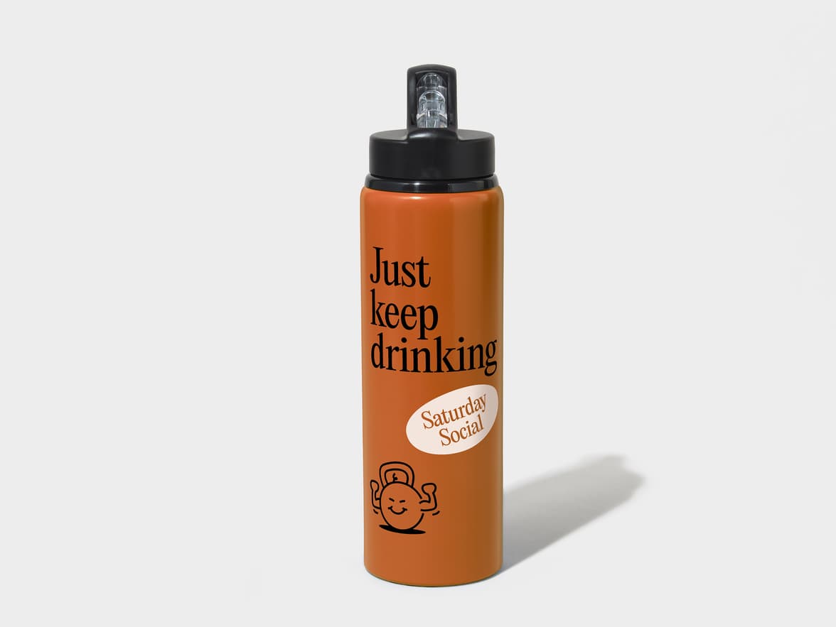 Matte Tawny H2Go Virtue Aliminum Water Bottle Front View With 360 Wrap Printing Customisation