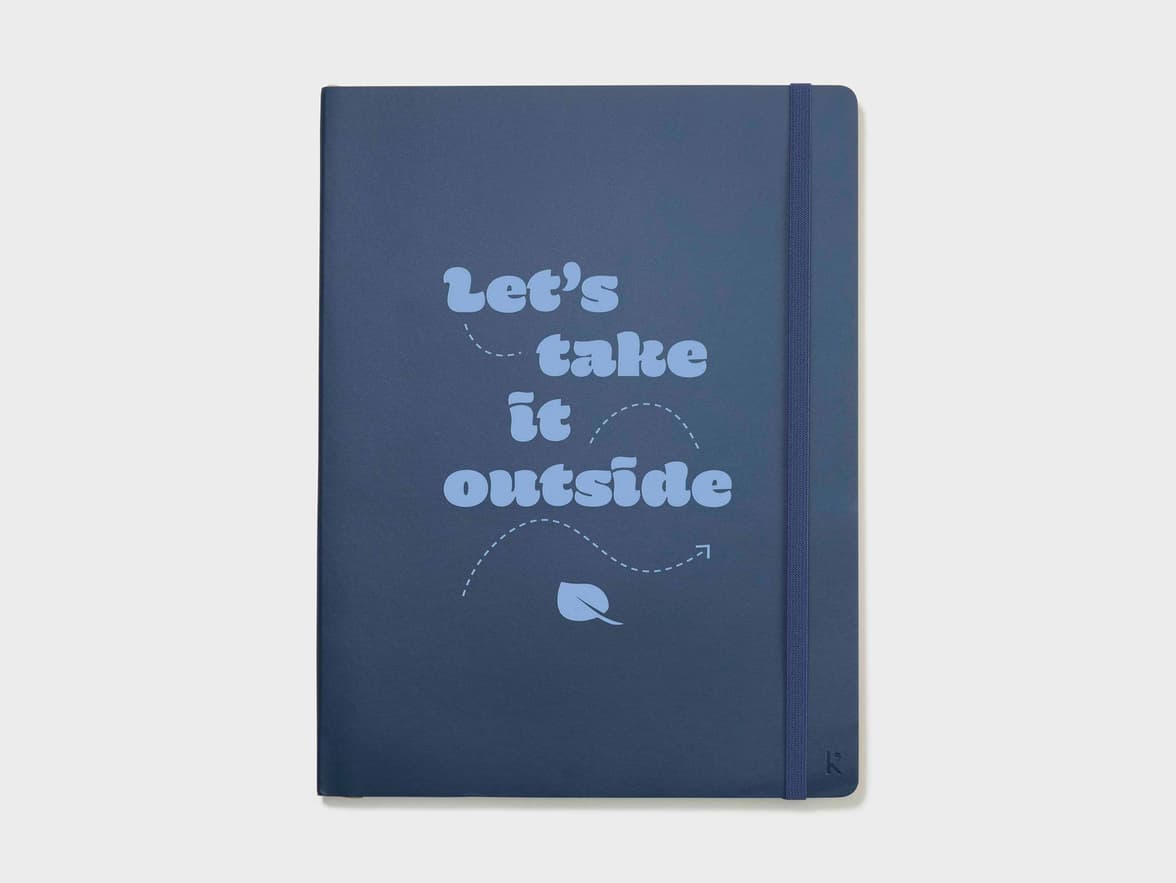 Face on shot of the Navy Karst Stone Paper Pro Series Softcover Notebook with Single Colour Printing customization