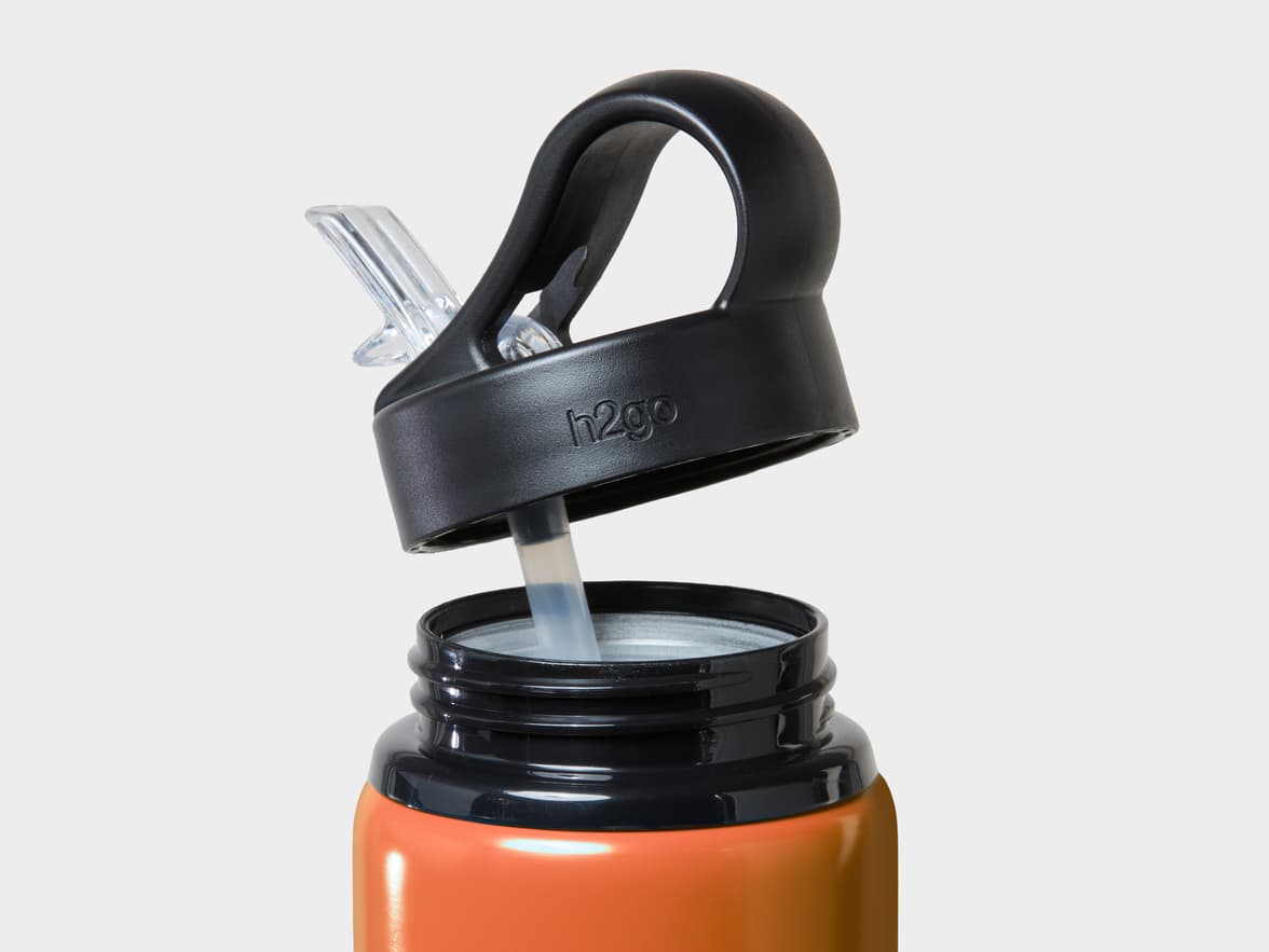 Matte Tawny H2Go Virtue Aliminum Water Bottle Rim And Flip Straw With One-Sided Printing Customisation