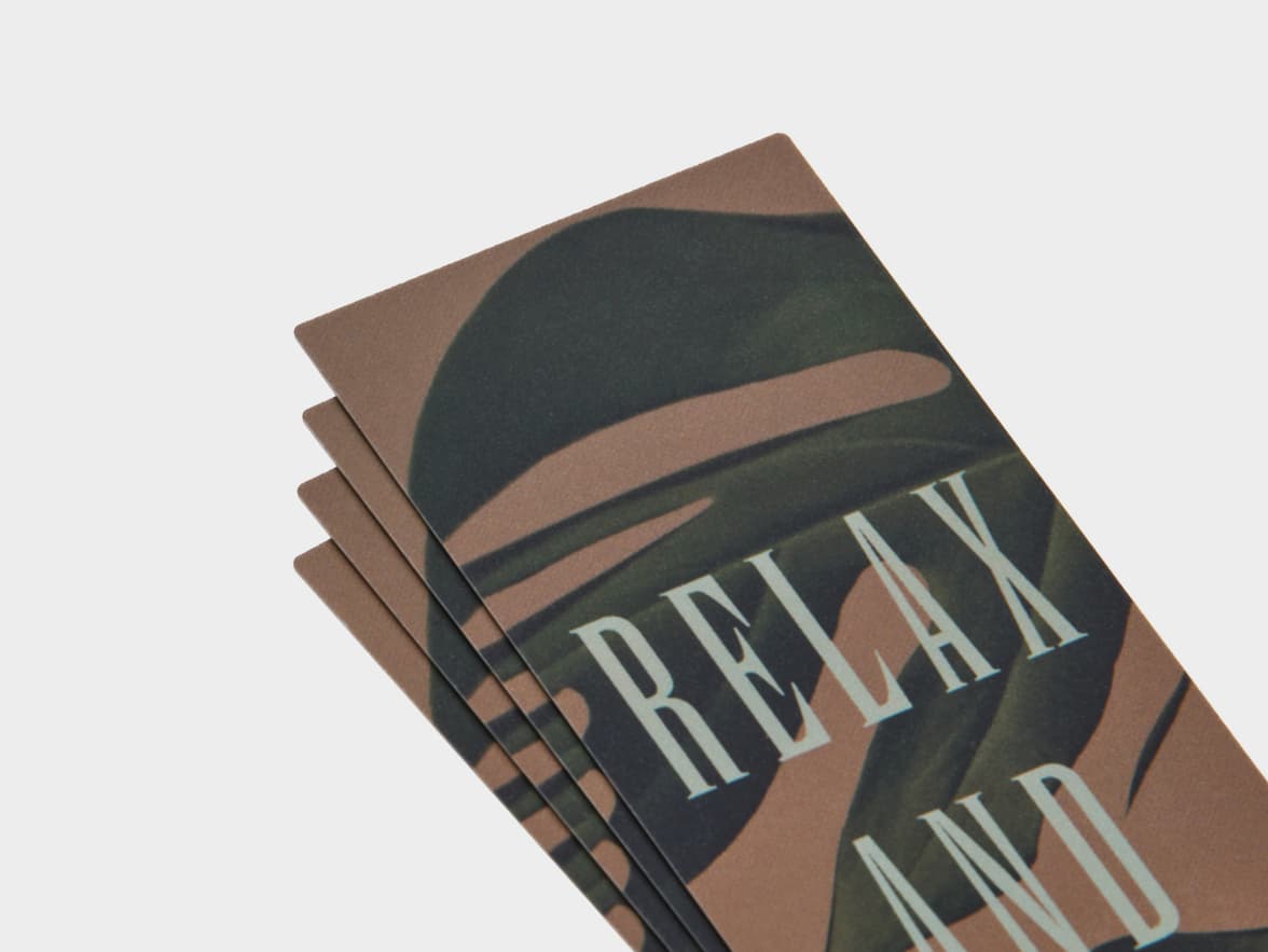 Close up of soft touch bookmark.