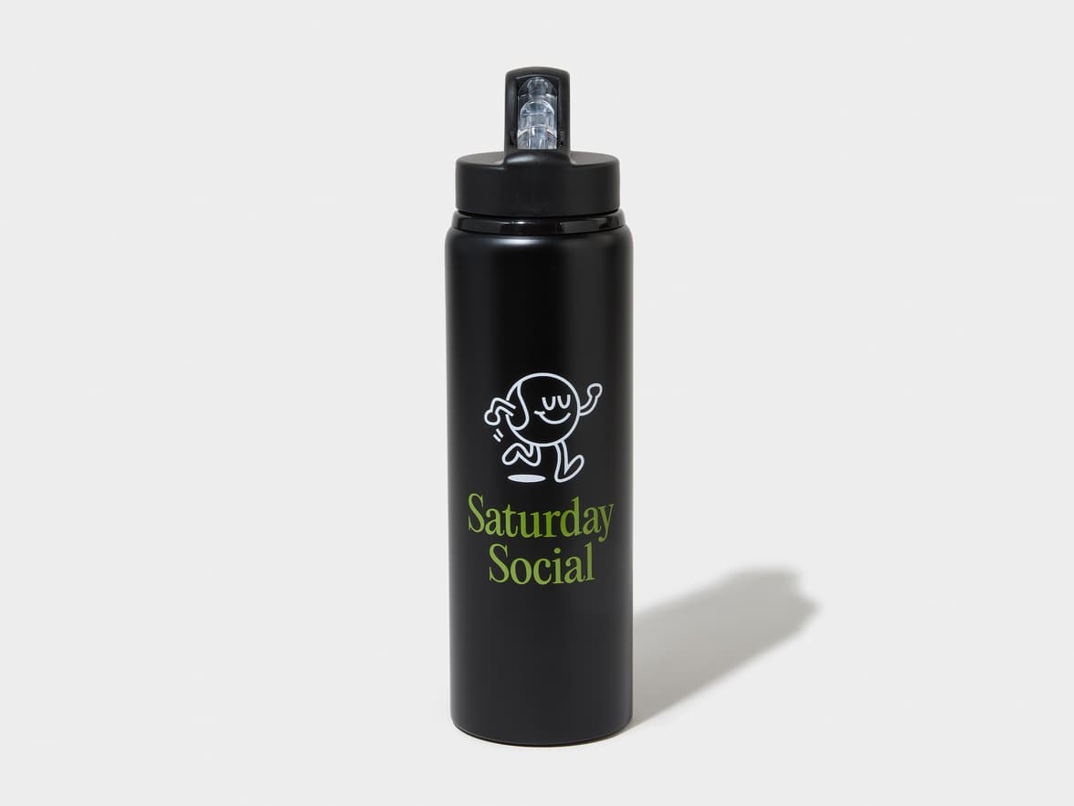Matte Black H2Go Virtue Aliminum Water Bottle Front View With One-Sided Printing Customisation