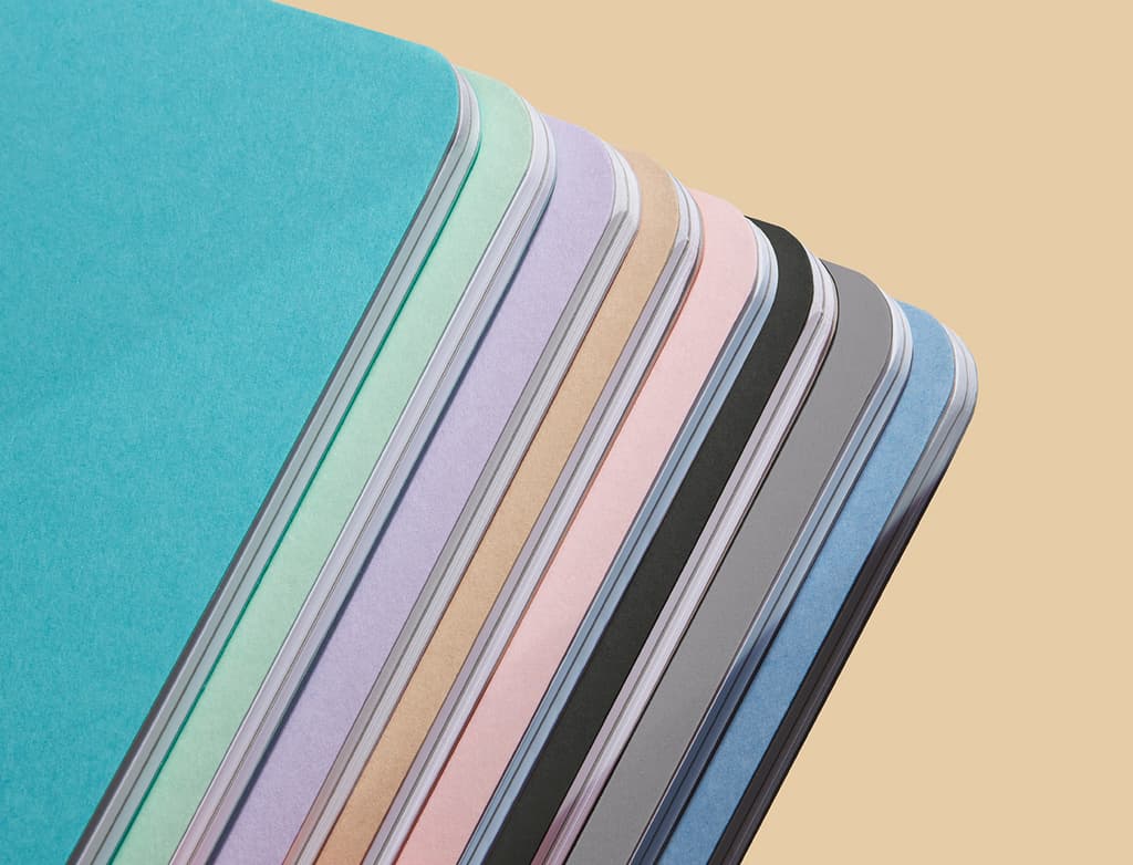MOO Softcover Journal, Lined, Black Foil, Steel Blue | MOO