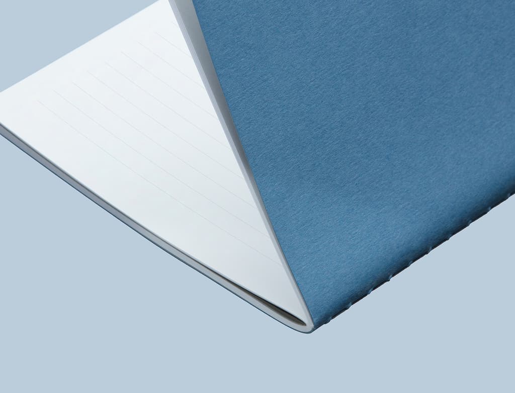 MOO Softcover Journal, Lined, Black Foil, Steel Blue | MOO