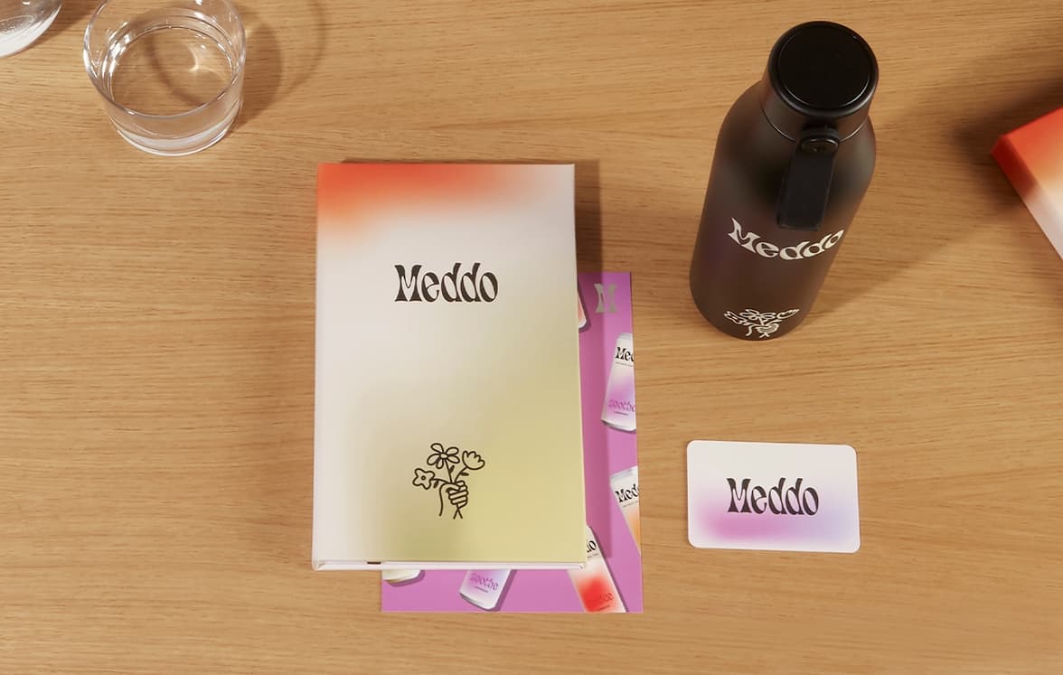 Branded merch on display