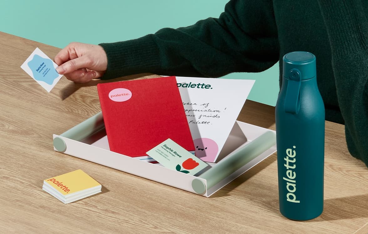 Branded merch on display