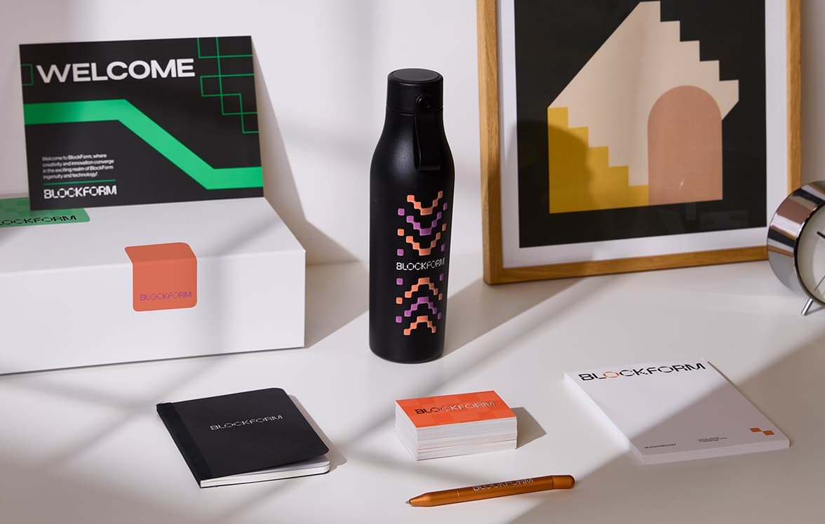 Branded merch on display